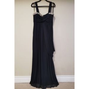 City Triangles | Navy Blue Drape Gown